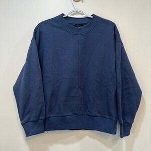 Banana Republic Womens Sweatshirt XS NWT‎ $59.50 Navy Blue Basic Crewneck Cotton